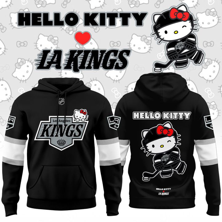 Limited Edition Los Angeles Kings x Hello Kitty Special Fanatics Black Hoodie