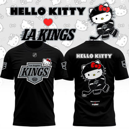 Limited Edition Los Angeles Kings x Hello Kitty Special Fanatics Black Tee