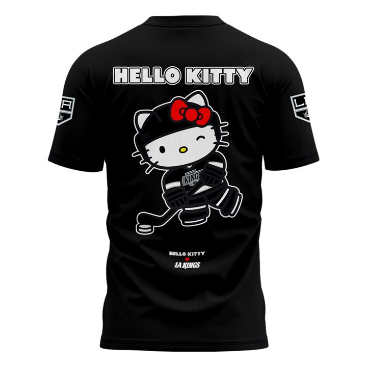 Limited Edition Los Angeles Kings x Hello Kitty Special Fanatics Black Tee