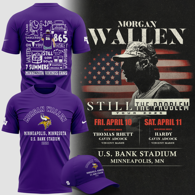 Minnesota Vikings 2026 Exclusive Morgan Wallen T-Shirt