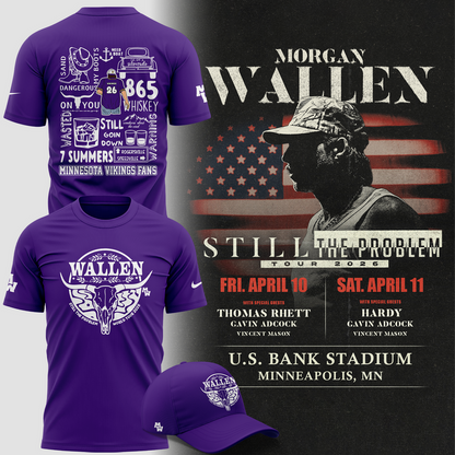 Minnesota Vikings 2026 Exclusive Morgan Wallen T-Shirt