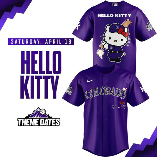 Exclusive 2026 Jersey Colorado Rockies x Hello Kitty for fans!