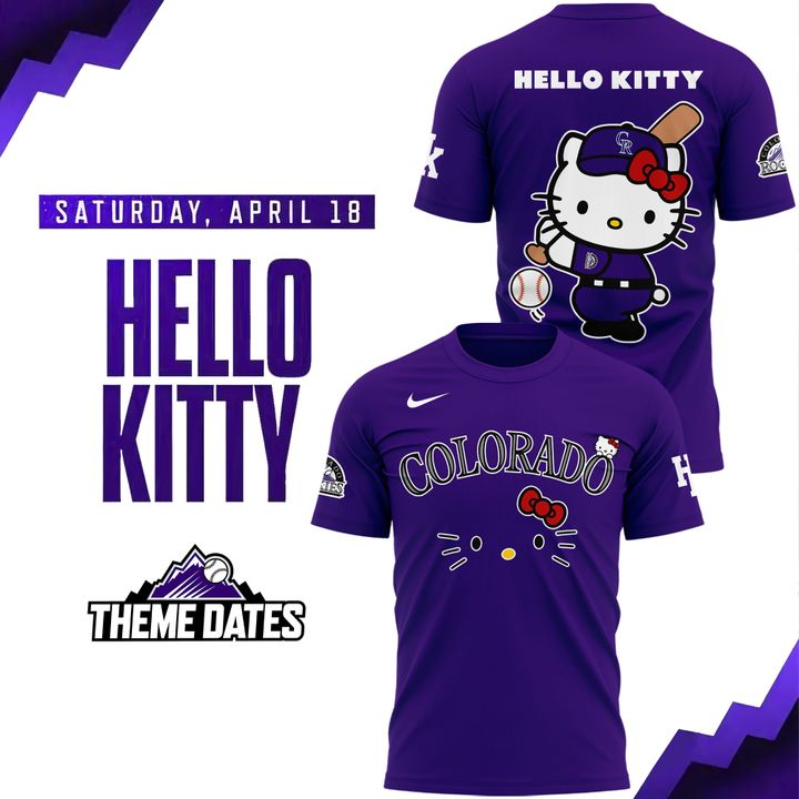 Exclusive 2026 T-Shirt Colorado Rockies x Hello Kitty for fans!