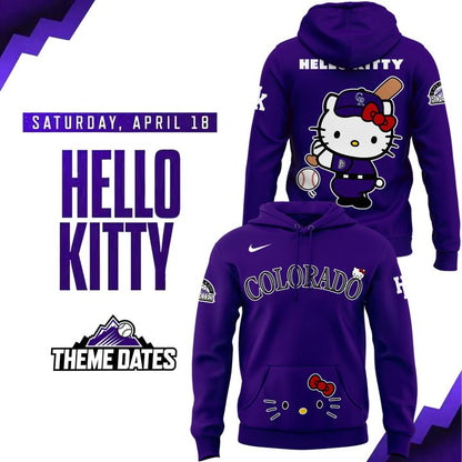 Exclusive 2026 Hoodie Colorado Rockies x Hello Kitty for fans!