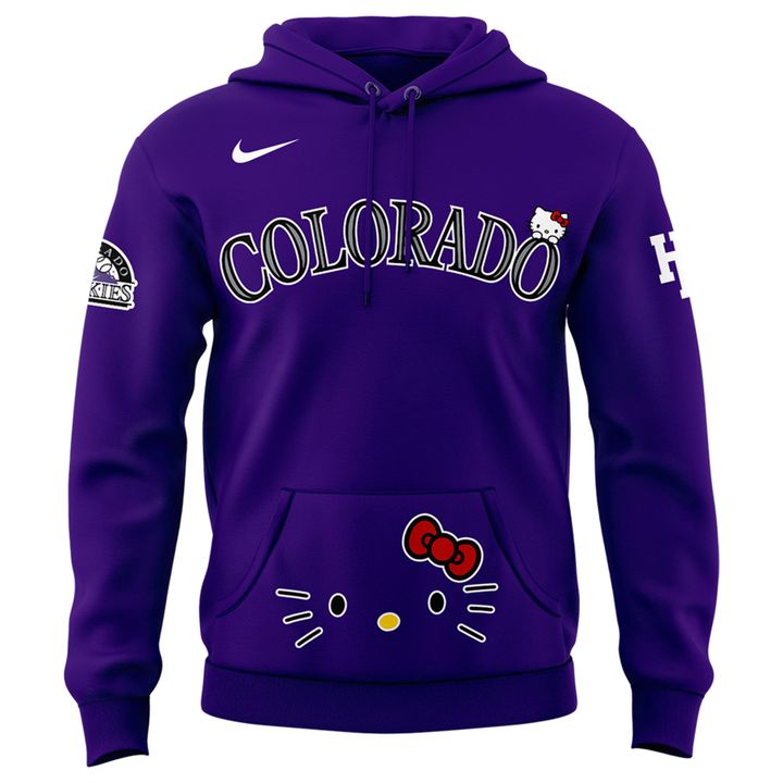 Exclusive 2026 Hoodie Colorado Rockies x Hello Kitty for fans!