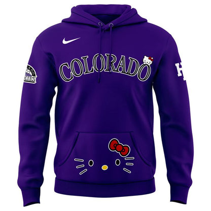 Exclusive 2026 Hoodie Colorado Rockies x Hello Kitty for fans!