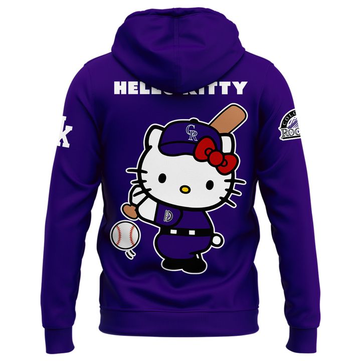 Exclusive 2026 Hoodie Colorado Rockies x Hello Kitty for fans!