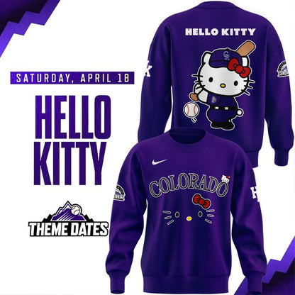 Exclusive 2026 Sweatshirt Colorado Rockies x Hello Kitty for fans!
