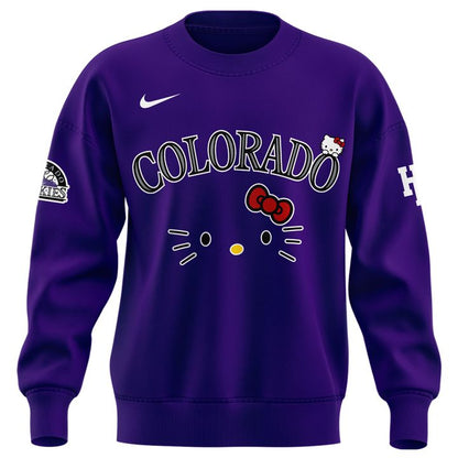 Exclusive 2026 Sweatshirt Colorado Rockies x Hello Kitty for fans!