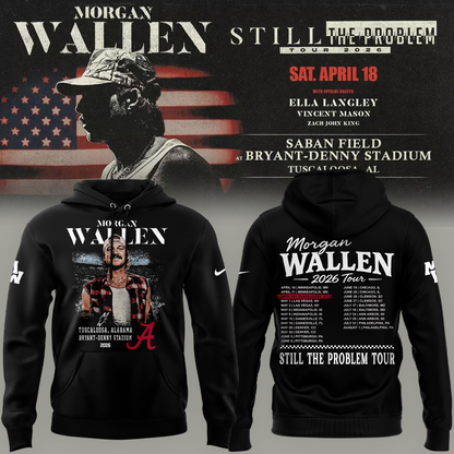 Exclusive Morgan Wallen x Alabama Football "Still The Problem Tour 2026" Bryant–Denny Stadium Hoodie for fans!