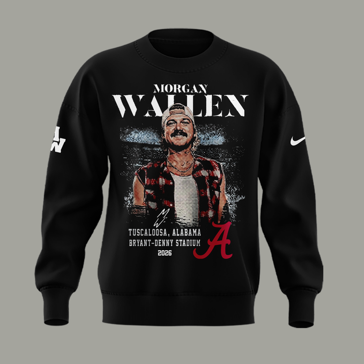 Exclusive Morgan Wallen x Alabama Football "Still The Problem Tour 2026" Bryant–Denny Stadium Sweatshirt for fans!