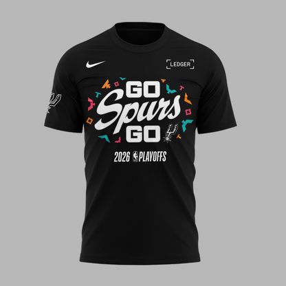 San Antonio Spurs " Go Spurs Go " 2026 Playoffs T-Shirt - Black