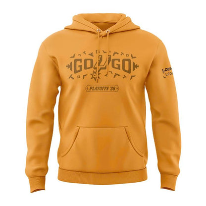 San Antonio Spurs Shop Playoffs Yellow Hoodie