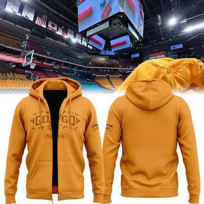San Antonio Spurs Playoffs Yellow Zip Hoodie