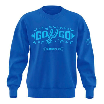 San Antonio Spurs Shop Playoffs Blue Sweatshirt