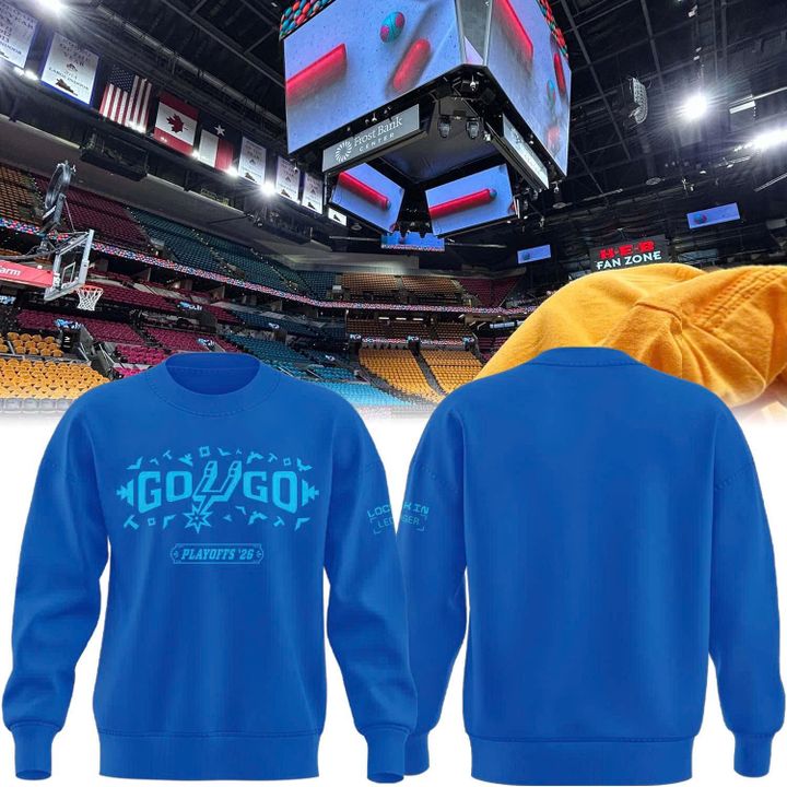 San Antonio Spurs Shop Playoffs Blue Sweatshirt