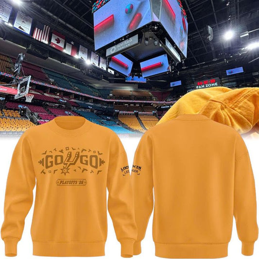 San Antonio Spurs Shop Playoffs Yellow Sweatshirt