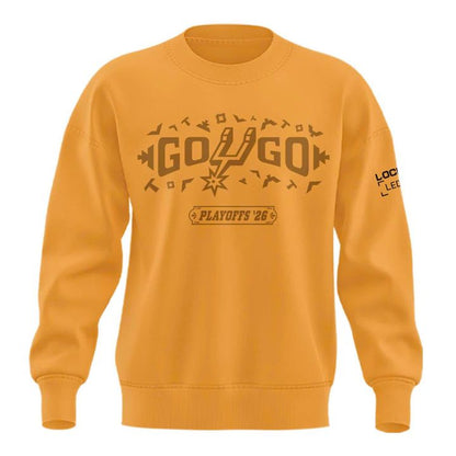 San Antonio Spurs Shop Playoffs Yellow Sweatshirt
