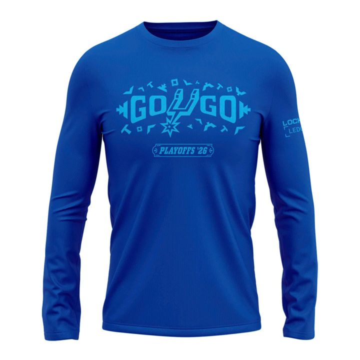San Antonio Spurs Shop Playoffs Blue Long Sleeve Shirt