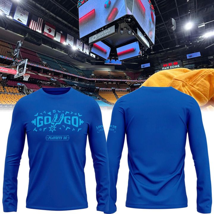 San Antonio Spurs Shop Playoffs Blue Long Sleeve Shirt