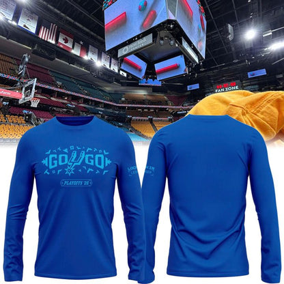 San Antonio Spurs Shop Playoffs Blue Long Sleeve Shirt
