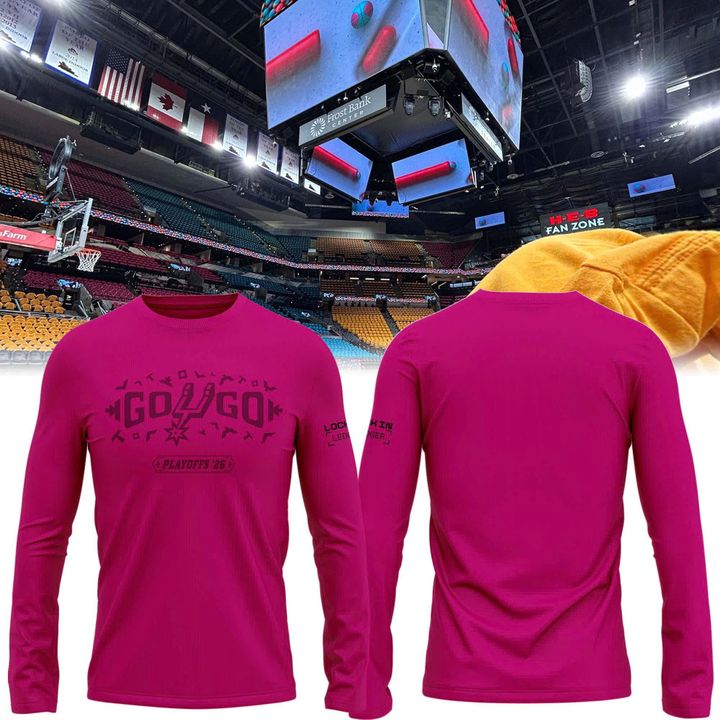 San Antonio Spurs Shop Playoffs Pink Long Sleeve Shirt