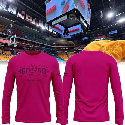 San Antonio Spurs Shop Playoffs Pink Long Sleeve Shirt