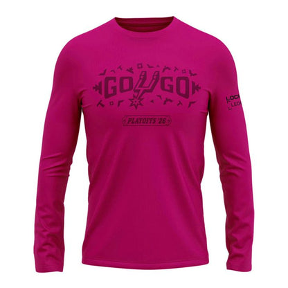 San Antonio Spurs Shop Playoffs Pink Long Sleeve Shirt