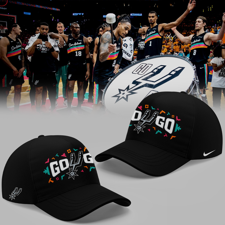 04.San Antonio Spurs " Go Spurs Go " 2026 Playoffs T-Shirt - Black