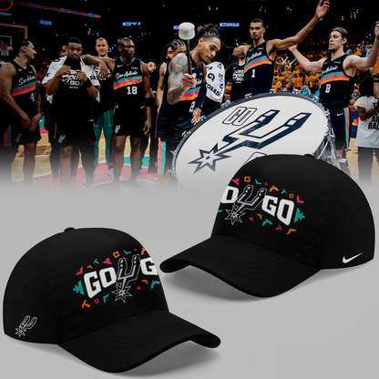 04.San Antonio Spurs " Go Spurs Go " 2026 Playoffs T-Shirt - Black