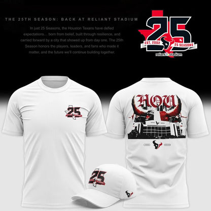 Houston Texans 25th Season Anniversary Limted Premium T-shirt - White