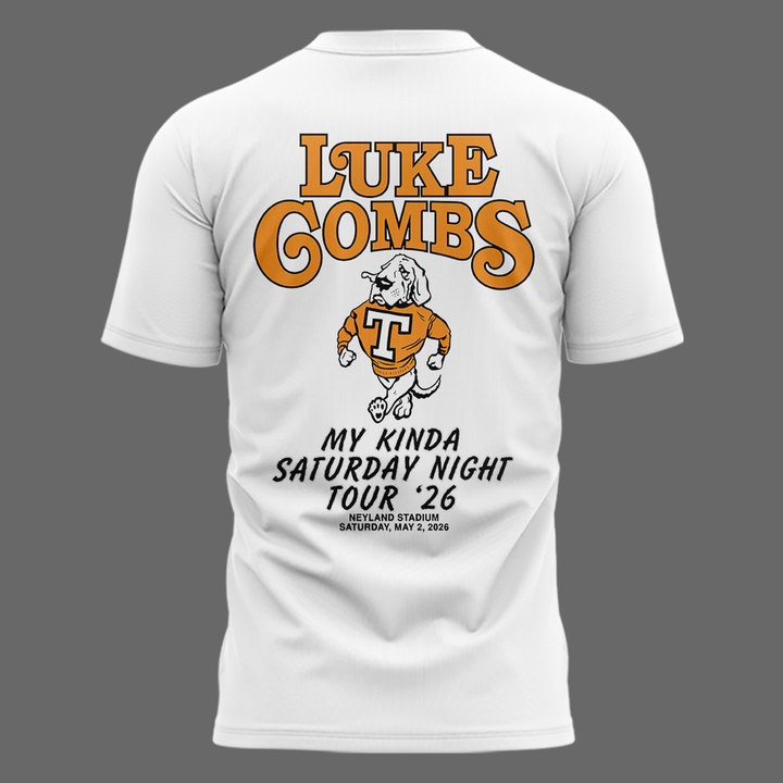 New Edition Tennessee x Luke Combs My Kinda Saturday Nigh White Tshirt 2026