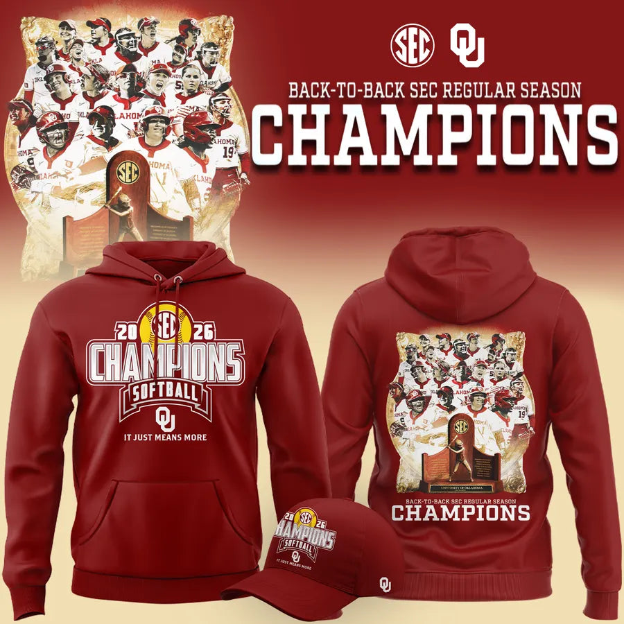 Oklahoma Softball Back-to-Back SEC Regular Season Champs 2026 Limited Edition Hoodie