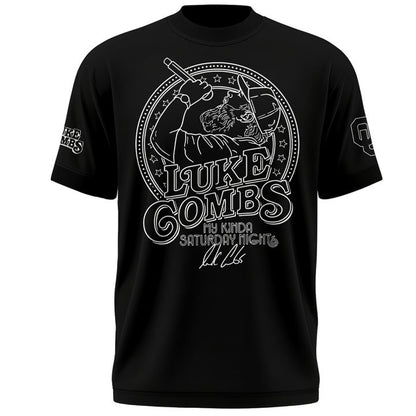 Exclusive Version Black Tshirt Luke Combs x Oklahoma Sooners