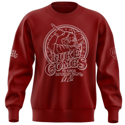 Exclusive Version Red Sweat Luke Combs x Oklahoma Sooners