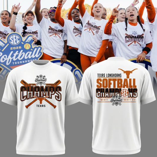 Special New Edition Texas Softball SEC Champions White Tshirt 2026