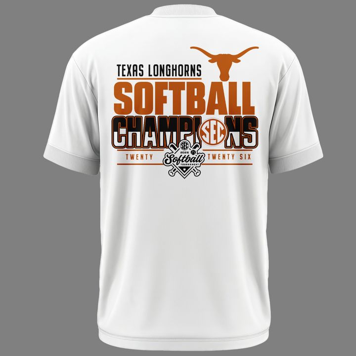 Special New Edition Texas Softball SEC Champions White Tshirt 2026