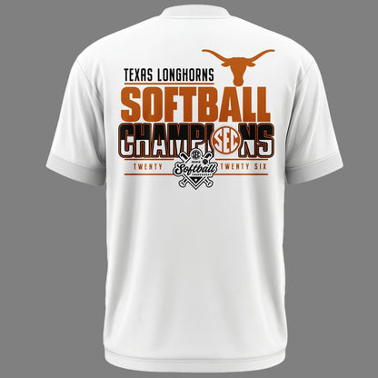 Special New Edition Texas Softball SEC Champions White Tshirt 2026