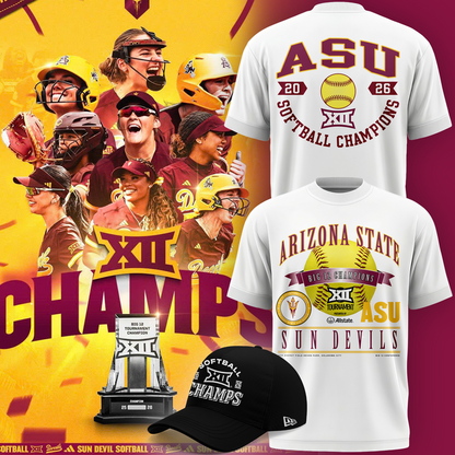 Arizona State Sun Devils 2026 Big 12 Softball Tournament Champions T-shirt