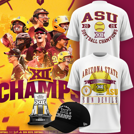 Arizona State Sun Devils 2026 Big 12 Softball Tournament Champions T-shirt