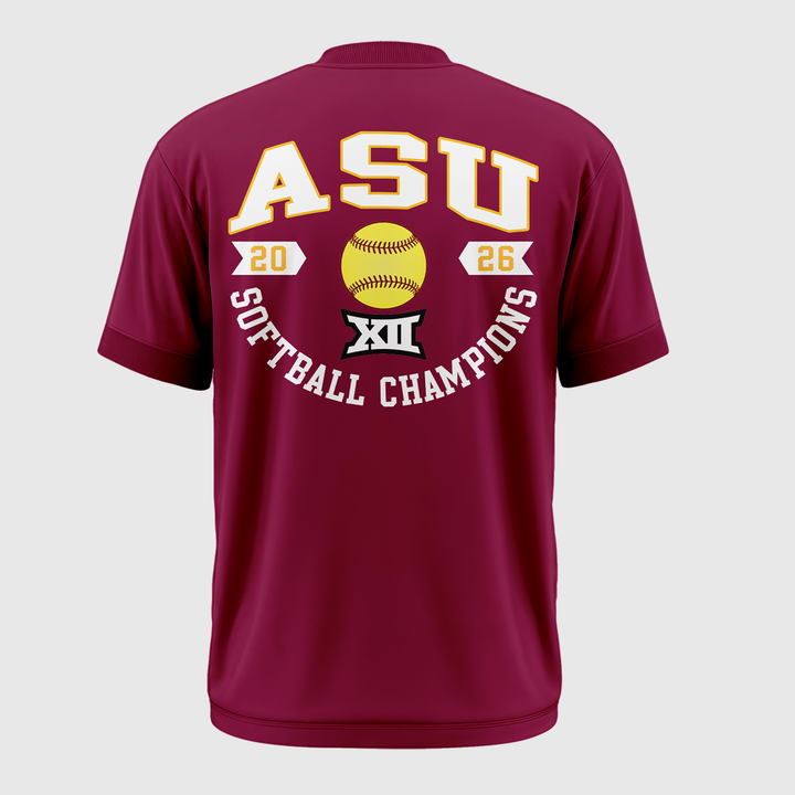 Arizona State Sun Devils 2026 Big 12 Softball Tournament Champions T-shirt -Red