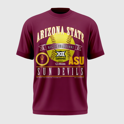 Arizona State Sun Devils 2026 Big 12 Softball Tournament Champions T-shirt -Red