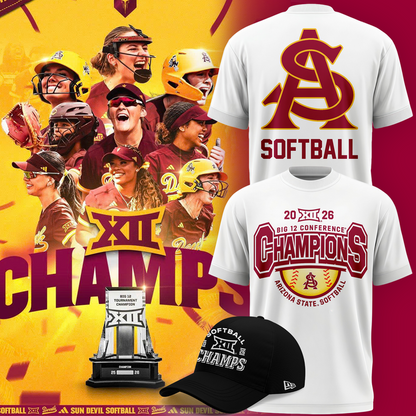 01.Arizona State Sun Devils 2026 Big 12 Softball Tournament Champions T-shirt
