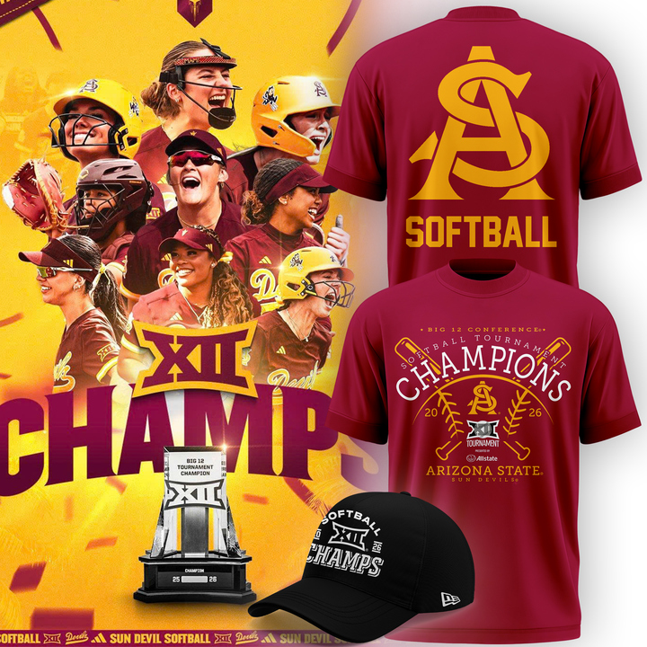 02.Arizona State Sun Devils 2026 Big 12 Softball Tournament Champions T-shirt