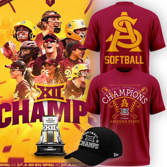 02.Arizona State Sun Devils 2026 Big 12 Softball Tournament Champions T-shirt