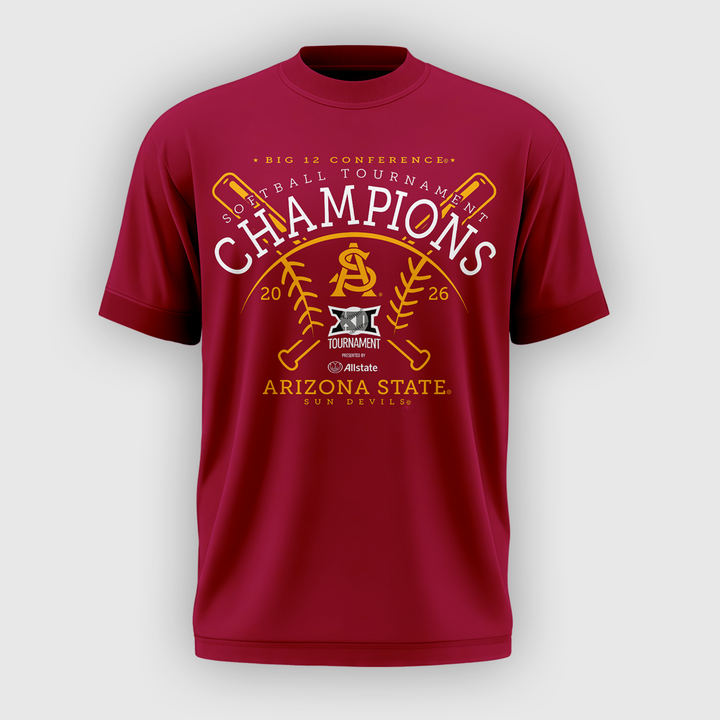 02.Arizona State Sun Devils 2026 Big 12 Softball Tournament Champions T-shirt