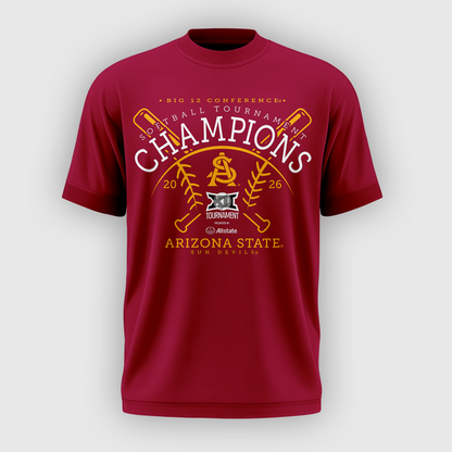 02.Arizona State Sun Devils 2026 Big 12 Softball Tournament Champions T-shirt