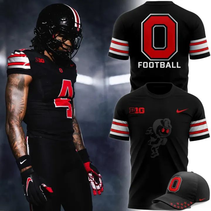 1. Ohio State Football New All-Black Tshirt