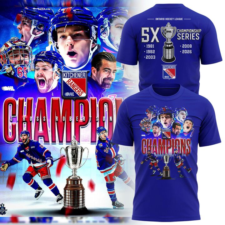 🏆Kitchener Rangers Blue 2026 OHL Champions T-Shirt