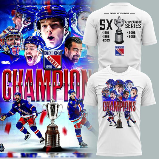 🏆Kitchener Rangers White 2026 OHL Champions T-Shirt